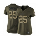 Women's Nike Kansas City Chiefs #25 Jamaal Charles Limited Green Salute to Service NFL Jersey