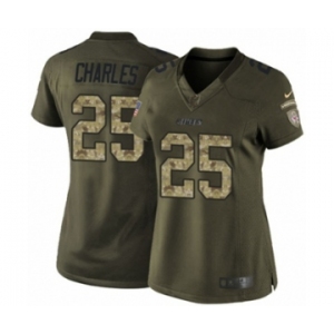 Women's Nike Kansas City Chiefs #25 Jamaal Charles Limited Green Salute to Service NFL Jersey