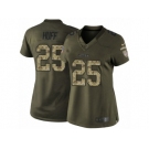 Women's Nike Kansas City Chiefs #25 Marqueston Huff Limited Green Salute to Service NFL Jersey