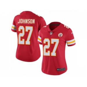 Women's Nike Kansas City Chiefs #27 Larry Johnson Limited Red Rush NFL Jersey