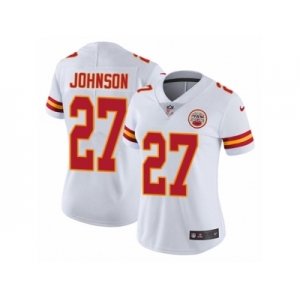 Women's Nike Kansas City Chiefs #27 Larry Johnson Vapor Untouchable Limited White NFL Jersey