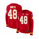 Women's Nike Kansas City Chiefs #48 Terrance Smith Limited Red Therma Long Sleeve NFL Jersey