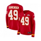 Women's Nike Kansas City Chiefs #49 Daniel Sorensen Limited Red Therma Long Sleeve NFL Jersey