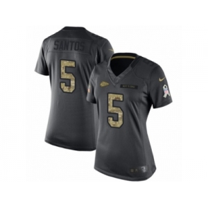 Women's Nike Kansas City Chiefs #5 Cairo Santos Limited Black 2016 Salute to Service NFL Jersey