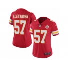 Women's Nike Kansas City Chiefs #57 D.J. Alexander Limited Red Rush NFL Jersey