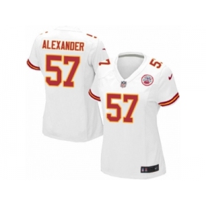 Women's Nike Kansas City Chiefs #57 D.J. Alexander Limited White NFL Jersey