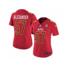 Women's Nike Kansas City Chiefs #57 D.J. Alexander Red Stitched NFL Limited AFC 2017 Pro Bowl Jersey