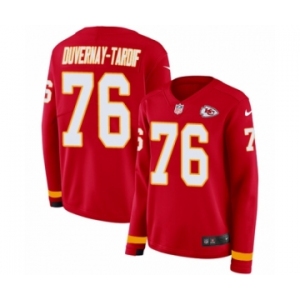 Women's Nike Kansas City Chiefs #76 Laurent Duvernay-Tardif Limited Red Therma Long Sleeve NFL Jersey