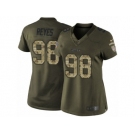 Women's Nike Kansas City Chiefs #98 Kendall Reyes Limited Green Salute to Service NFL Jersey