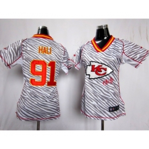 nike women nfl jerseys kansas city chiefs #91 hali[fem fan zebra]