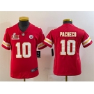 Youth Kansas City Chiefs #10 Isiah Pacheco Red 2025 Super Bowl LIX Patch Vapor Untouchable Limited Stitched Football Jersey