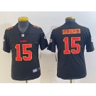 Youth Kansas City Chiefs #15 Patrick Mahomes Black Fashion Vapor Limited Stitched Jersey