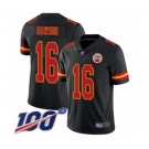 Youth Kansas City Chiefs #16 Len Dawson Limited Black Rush Vapor Untouchable 100th Season Football Jersey