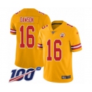 Youth Kansas City Chiefs #16 Len Dawson Limited Gold Inverted Legend 100th Season Football Jersey