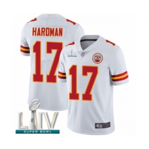 Youth Kansas City Chiefs #17 Mecole Hardman White Vapor Untouchable Limited Player Super Bowl LIV Bound Football Jersey