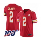 Youth Kansas City Chiefs #2 Dustin Colquitt Red Team Color Vapor Untouchable Limited Player 100th Season Football Jersey