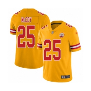 Youth Kansas City Chiefs #25 LeSean McCoy Limited Gold Inverted Legend Football Jersey