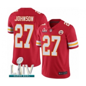 Youth Kansas City Chiefs #27 Larry Johnson Red Team Color Vapor Untouchable Limited Player Super Bowl LIV Bound Football Jersey