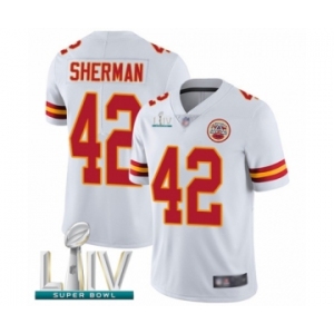 Youth Kansas City Chiefs #42 Anthony Sherman White Vapor Untouchable Limited Player Super Bowl LIV Bound Football Jersey