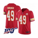 Youth Kansas City Chiefs #49 Daniel Sorensen Red Team Color Vapor Untouchable Limited Player 100th Season Football Jersey