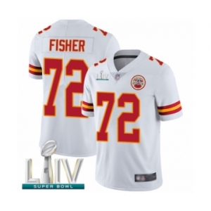 Youth Kansas City Chiefs #72 Eric Fisher White Vapor Untouchable Limited Player Super Bowl LIV Bound Football Jersey