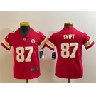 Youth Kansas City Chiefs #87 Taylor Swift Red Vapor Untouchable Limited Football Stitched Jersey