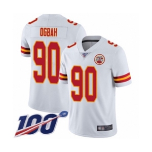 Youth Kansas City Chiefs #90 Emmanuel Ogbah White Vapor Untouchable Limited Player 100th Season Football Jersey