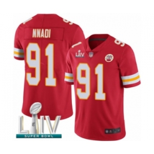Youth Kansas City Chiefs #91 Derrick Nnadi Red Team Color Vapor Untouchable Limited Player Super Bowl LIV Bound Football Jersey