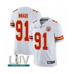 Youth Kansas City Chiefs #91 Derrick Nnadi White Vapor Untouchable Limited Player Super Bowl LIV Bound Football Jersey
