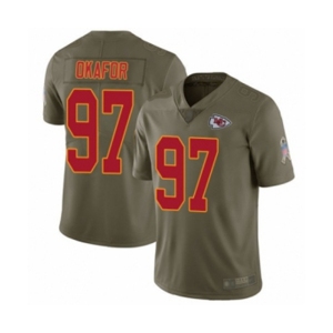 Youth Kansas City Chiefs #97 Alex Okafor Limited Olive 2017 Salute to Service Football Jersey