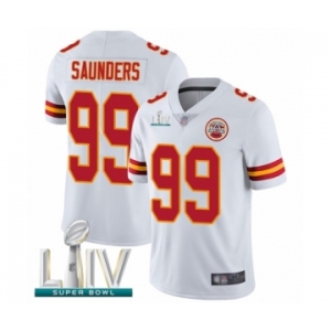 Youth Kansas City Chiefs #99 Khalen Saunders White Vapor Untouchable Limited Player Super Bowl LIV Bound Football Jersey