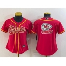 Youth Kansas City Chiefs Blank Red With Patch Cool Base Stitched Baseball Jersey