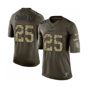 Youth Nike Kansas City Chiefs #25 Jamaal Charles Limited Green Salute to Service NFL Jersey