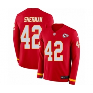 Youth Nike Kansas City Chiefs #42 Anthony Sherman Limited Red Therma Long Sleeve NFL Jersey