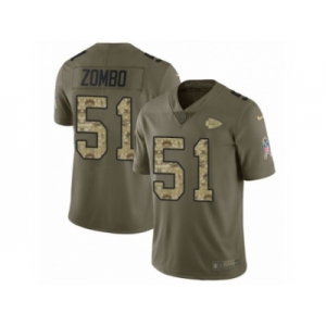 Youth Nike Kansas City Chiefs #51 Frank Zombo Limited Olive Camo 2017 Salute to Service NFL Jersey