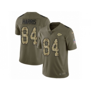 Youth Nike Kansas City Chiefs #84 Demetrius Harris Limited Olive Camo 2017 Salute to Service NFL Jersey
