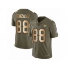 Youth Nike Kansas City Chiefs #88 Tony Gonzalez Limited Olive Gold 2017 Salute to Service NFL Jersey