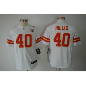 nike youth nfl jerseys kansas city chiefs #40 hillis white[nike limited]