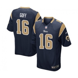 Men's Nike Los Angeles Rams #16 Jared Goff Game Navy Blue Team Color NFL Jersey