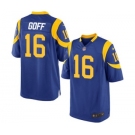 Men's Nike Los Angeles Rams #16 Jared Goff Game Royal Blue Alternate NFL Jersey