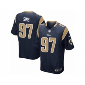 Men's Nike Los Angeles Rams #97 Eugene Sims Game Navy Blue Team Color NFL Jersey