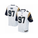 Men's Nike Los Angeles Rams #97 Eugene Sims Game White NFL Jersey