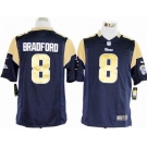 nike nfl jerseys st. louis rams #8 bradford blue[game]