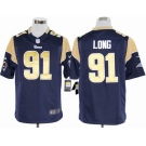 nike nfl jerseys st. louis rams #91 long blue[game]