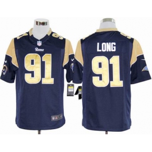 nike nfl jerseys st. louis rams #91 long blue[game]