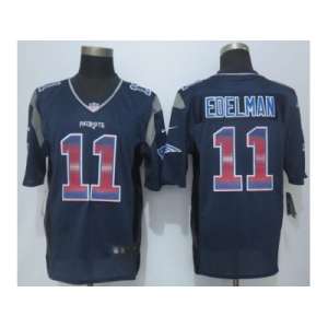 2015 new nike new england patriots #11 edelman navy blue strobe jerseys[limited]