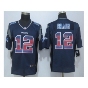 2015 new nike new england patriots #12 brady navy blue strobe jerseys[limited]