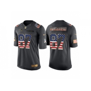 Men New England Patriots #87 Rob Gronkowski Anthracite Salute to Service USA Flag Fashion Jersey