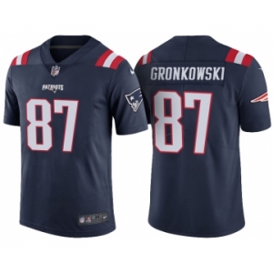 Men New England Patriots #87 Rob Gronkowski Navy Color Rush Limited Jersey