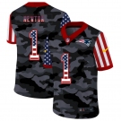 Men New Nike New England Patriots #1 Newton 2020 USA Nike Camo Salute to Service Limited Jersey